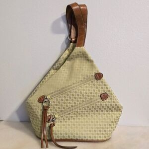 Nine West Light Green Canvas Backpack Y2K